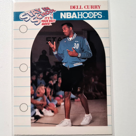 Dell Curry 1990 NBA Hoops Stay in School NBA Basketball Superb Sleeved