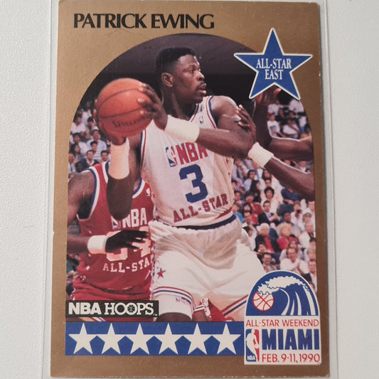 Patrick Ewing 1990 NBA Hoops #4 NBA Basketball ALL-STAR East Fair-Good Sleeved