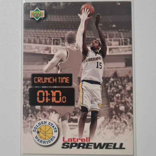 Latrell Sprewell 1997 Upper Deck CT40/40 Crunch Time NBA Basketball Golden State Warriors mittelmäßig/gut mit Ärmeln