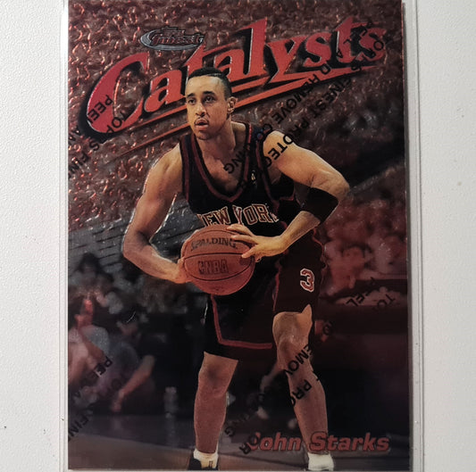 John Starks 1997 Topps Finest C19 #88 Catalysts NBA Basketball New York Knicks Excellent/Mint Sleeved