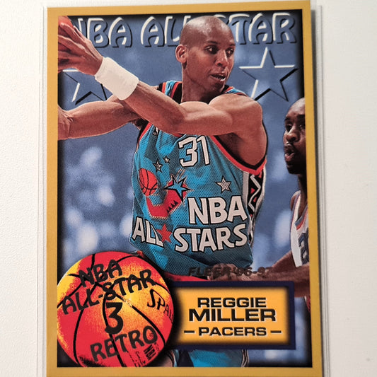 Reggie Miller 1997 Fleer Flair 96-97 #291 ALL-STAR 3 RETRO NBA Basketball Indiana Pacers Excellent Sleeved