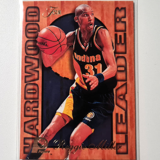 Reggie Miller 1995 Fleer Flair Hardwood Leader #11 of 27 insert NBA Basketball Indiana Pacers Excellent/Mint Sleeved