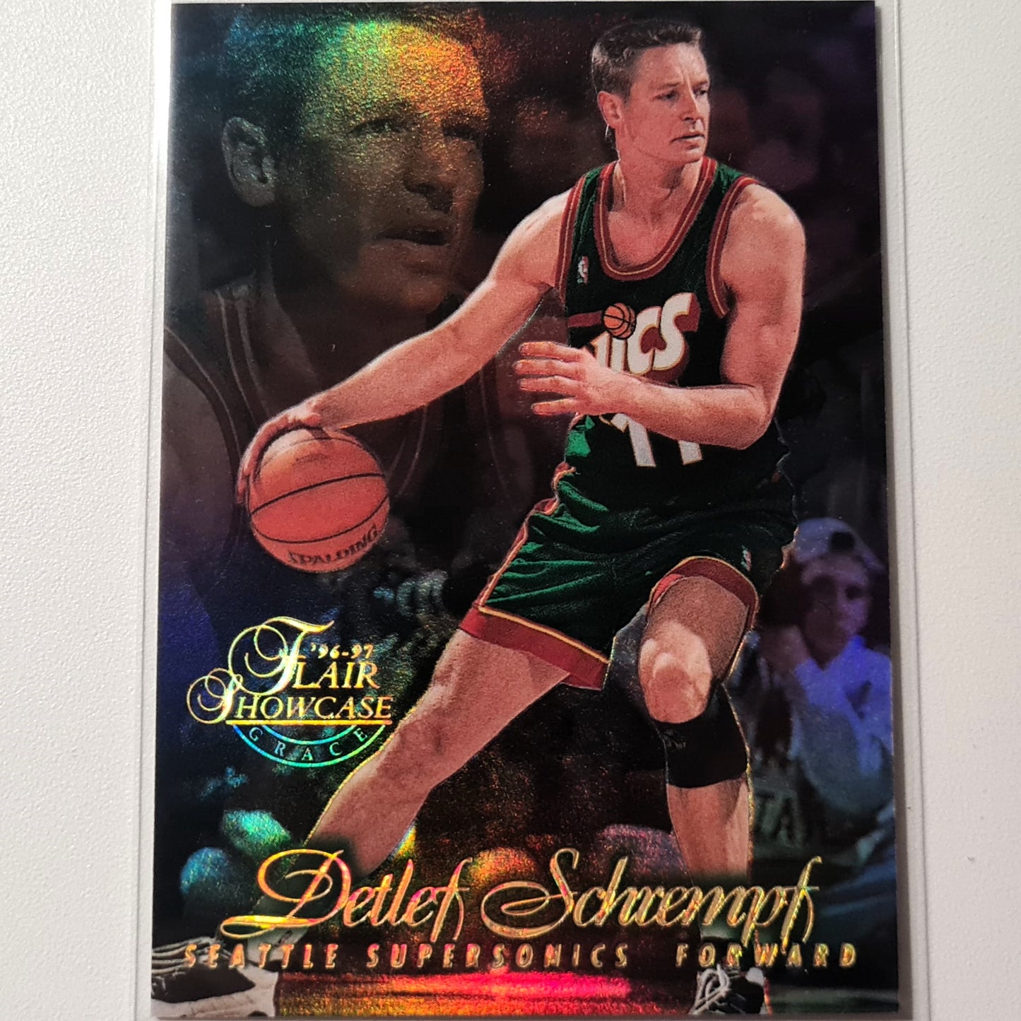 Detlef Schrempf 1997 Fleer flair showcase Row 1 seat 83 NBA Basketball Seattle Super Sonics Excellent/Mint Sleeved