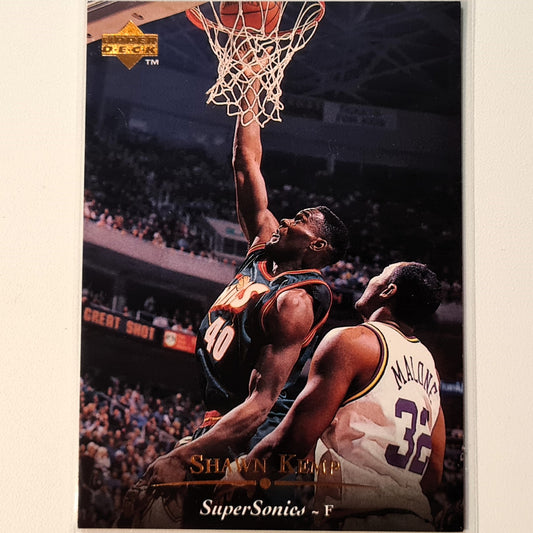 Shawn Kemp 1995 Upper Deck #222 NBA Basketball Seattle Super Sonics Ausgezeichnet/Mintärmelig