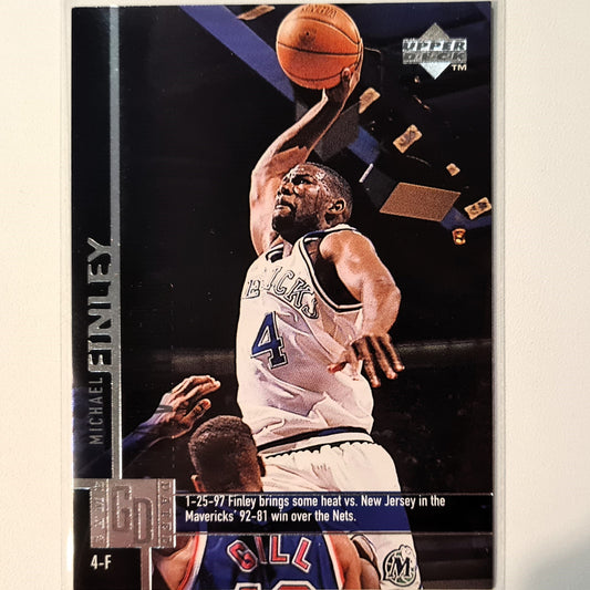 Michael Finley 1997 Upper-Deck Game Dated #25 NBA Basketball Dallas Mavericks Ausgezeichnete Ärmel