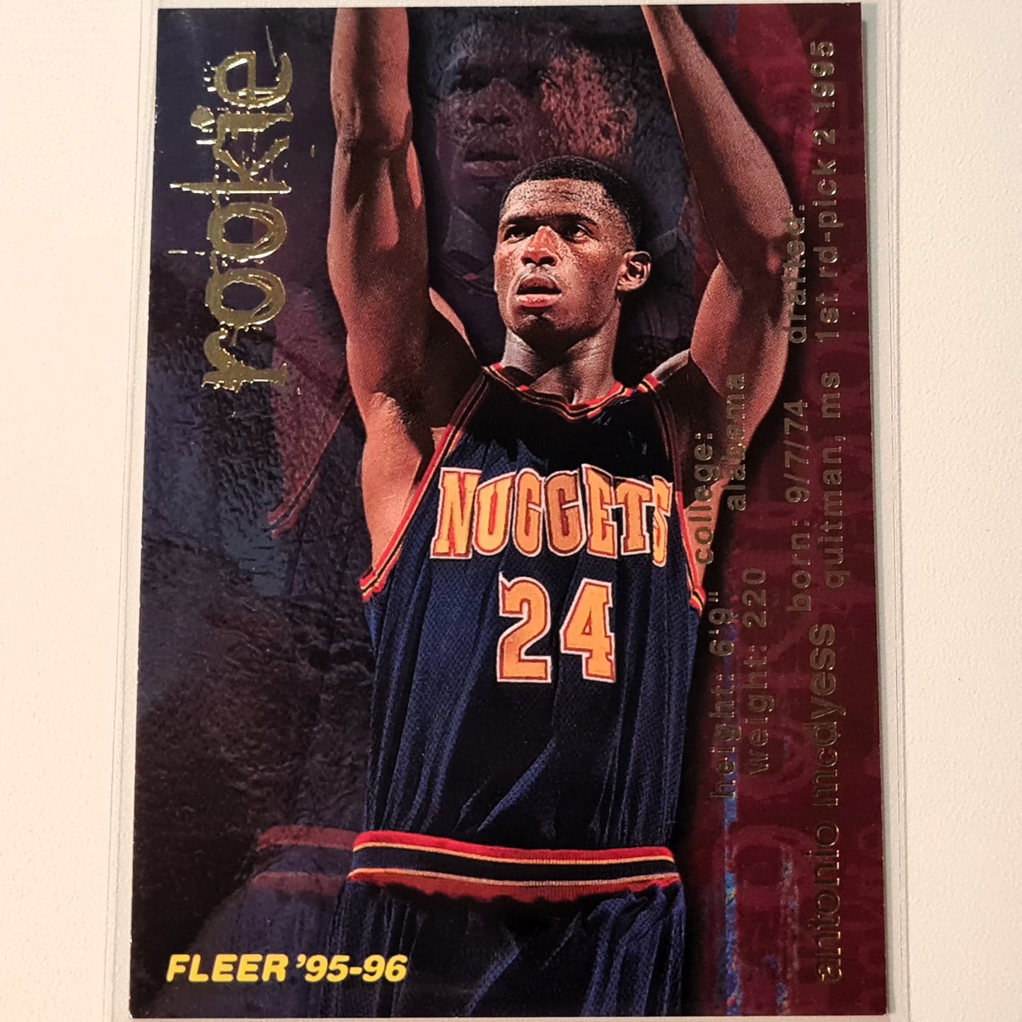 Antonio McDyess 1996 Fleer 95-96 #298 Rookie-Karte NBA Basketball Denver Nuggets Ausgezeichnete Hüllen