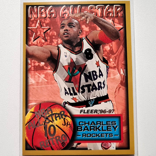 Charles Barkley 1997 Fleer 96-97 #280 NBA Basketball Houston Rockets All-Star NBA 10 Retro Excellent sleeved