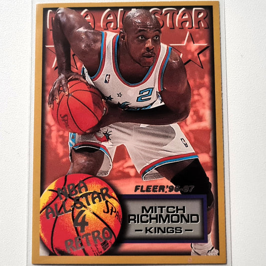 Mitch Richmond 1997 Skybox Fleer 96-97 #290 Retro 4 ALL-STAR NBA Basketball Sacramento Kings Ausgezeichnete Ärmel