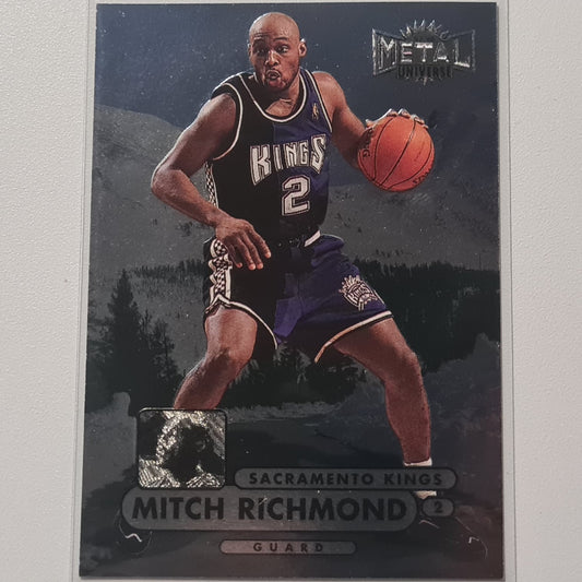 Mitch Richmond 1998 Skybox Metal Universe #64 NBA Basketball Sacramento Kings Ausgezeichnete Ärmel
