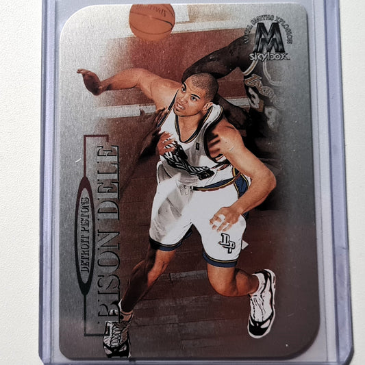 Bison Dele 1998 Skybox Molten Metal smiths explosion metal die-cut #2 NBA Basketball Detroit Pistons Superb/Mint sleeved