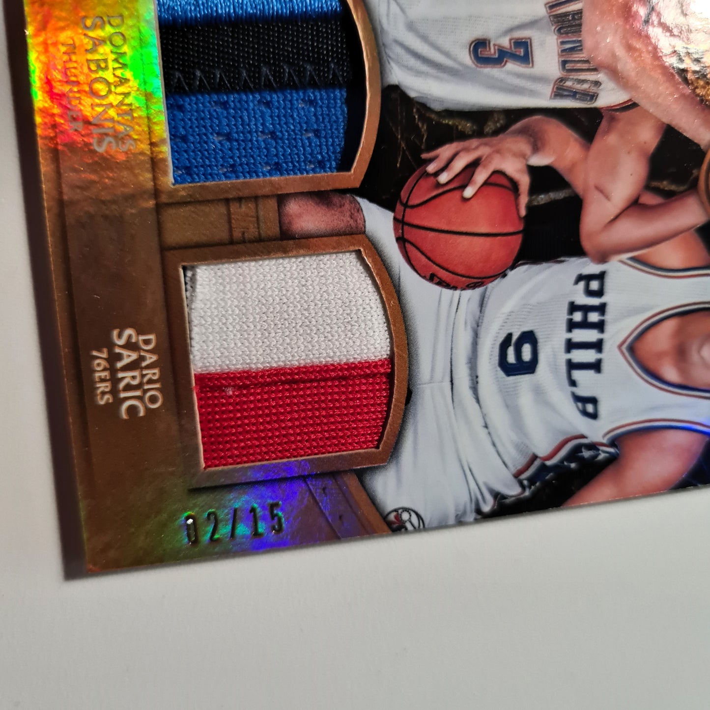 Domantas Sabonis Dario Saric 2016-17  Panini Gold Standard  Dual Rookie Patch #/15 good Sleeved