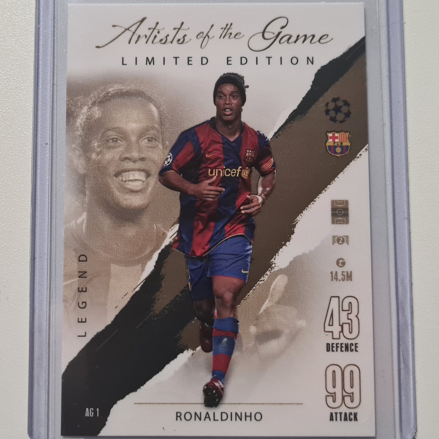 Ronaldino 2023/24 Topps Match Attax AG1 Artists of the game Barcelona Mint sleeved