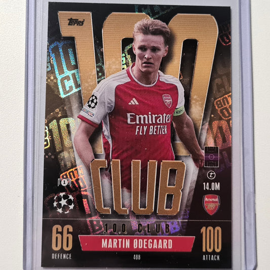 Martin Odegaard 2023/24 Topps Match Attax #488 Club 100 foil Soccer football Arsenal Mint sleeved