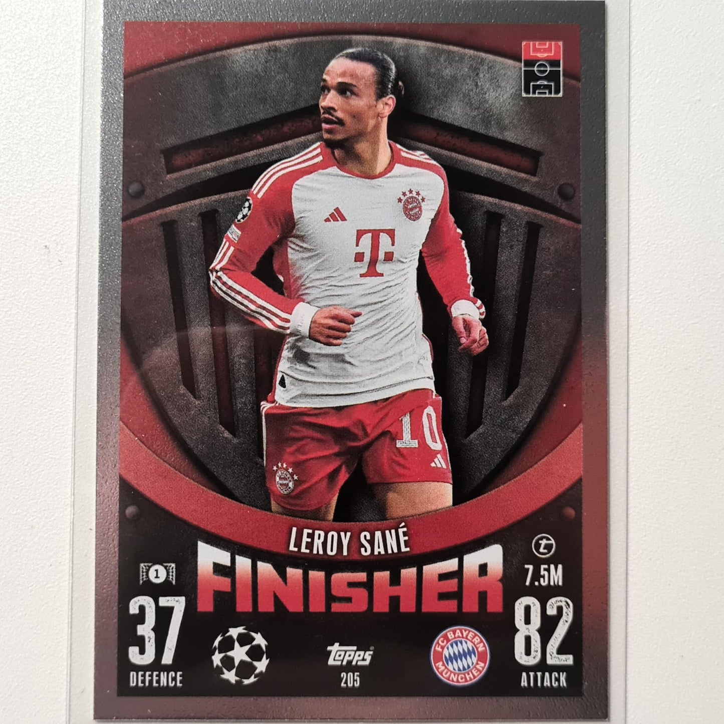 Leroy Sane 2023/24 Topps Match Attax #205 Finisher foil Soccer football FC Bayern Munich Mint sleeved