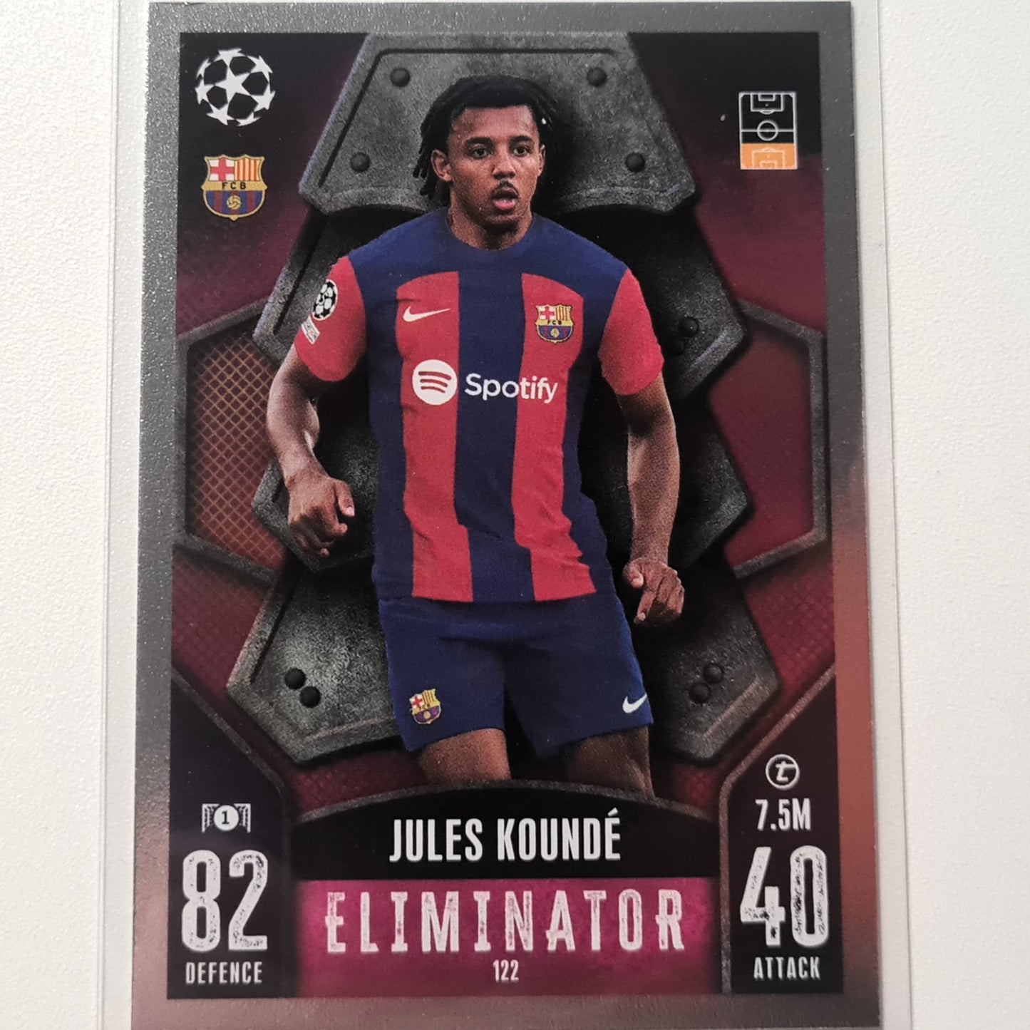 Jules Kounde 2023/24 Topps Match Attax #122 Eliminator foil Soccer football FC Barcelona Mint sleeved