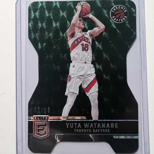 Yuta Watanabe 20021-22 Panini Donruss Elite green die cut 02/18 numbered card #59 NBA Basketball Toronto Raptors Excellent Sleeved