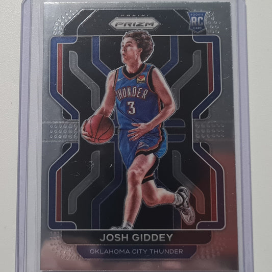 Josh Giddey 2021-22 Panini Prizm rookie RC Card #301 NBA Basketball Oklahoma Thunder City  Mint sleeved