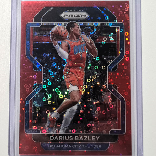 Darius Bazley 2022-23 Panini Prizm RED DISCO #237 095/100 numbered  NBA Basketball Oklahoma Thunder City  Mint sleeved