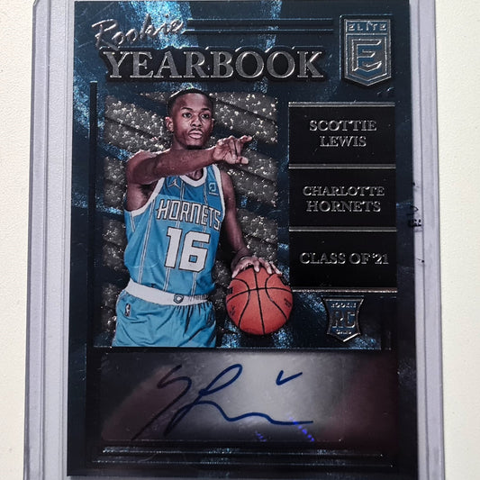 Scottie Lewis 2021-22 Panini Elite Rookie Yearbook RY-SLE Rookie RC Auto NBA Basketball Charlotte Hornets Mint sleeved