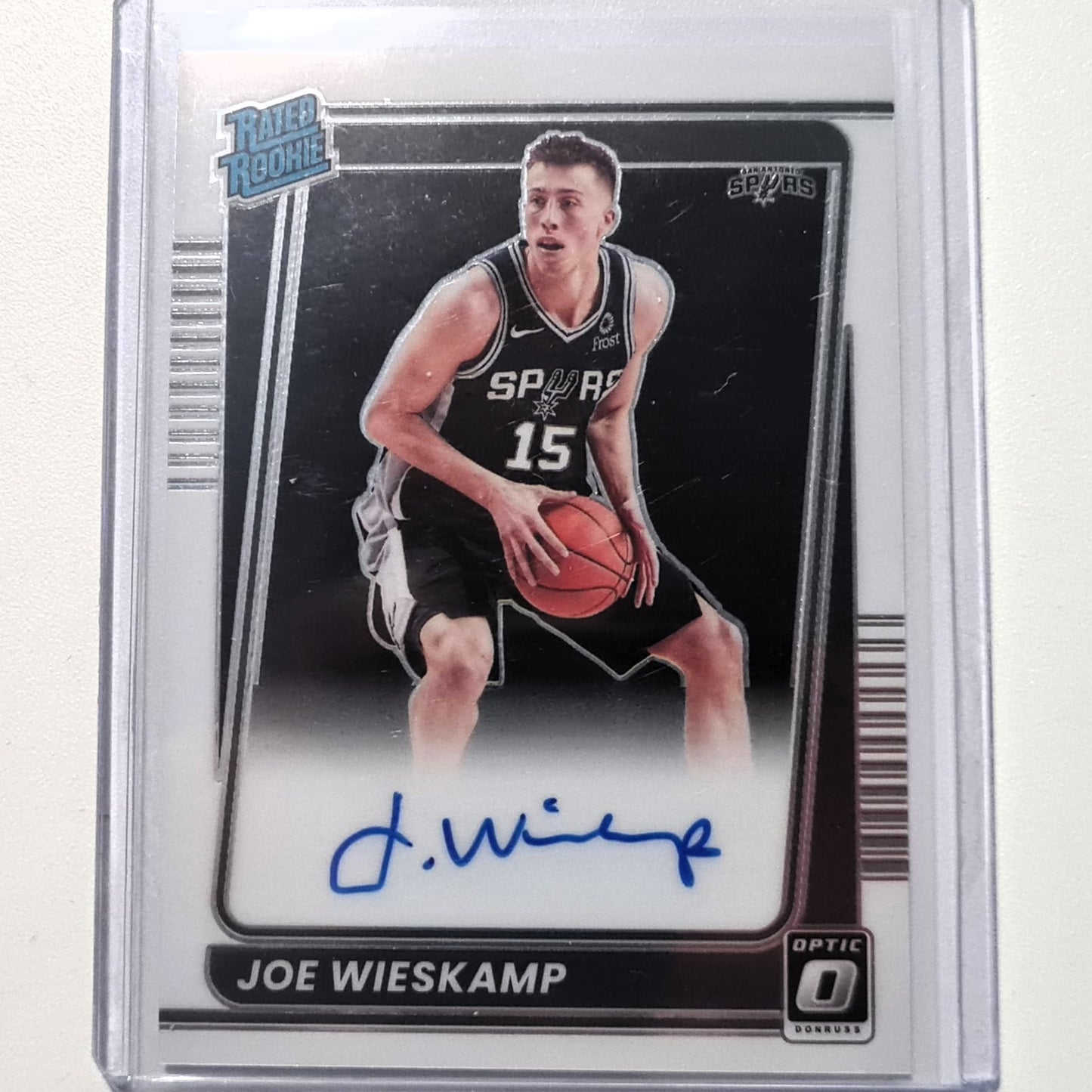 Joe Wieskamp 2021-22 Panini Donruss Optic Rated Rookie Auto #180 RC NBA Basketball San Antonio Spurs Mint sleeved