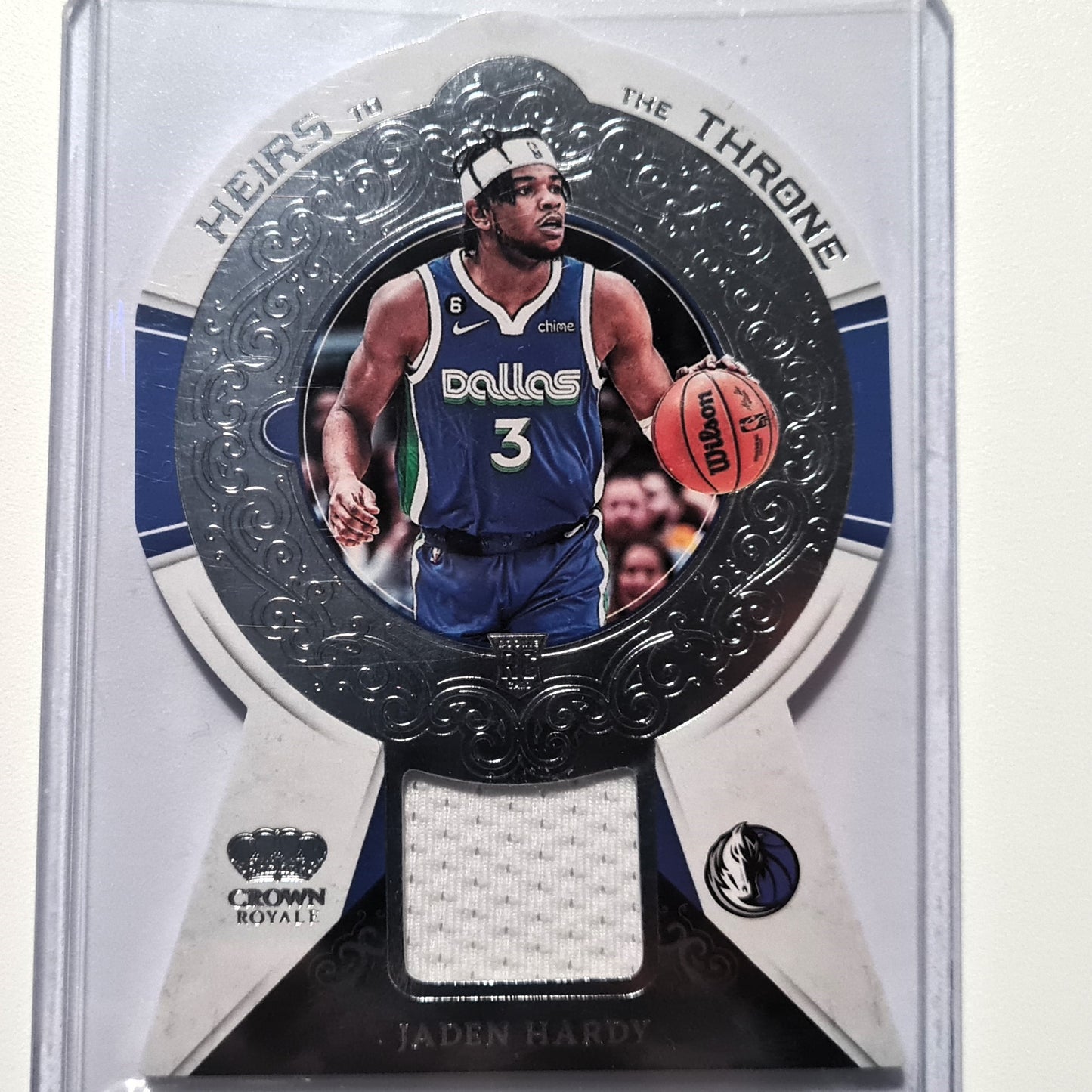 Jaden Hardy 2022-23 Panini Crowne Royale heirs to the throne rookie patch RC HT-JHM NBA Basketball Dallas Mavericks Excellent/Mint sleeved