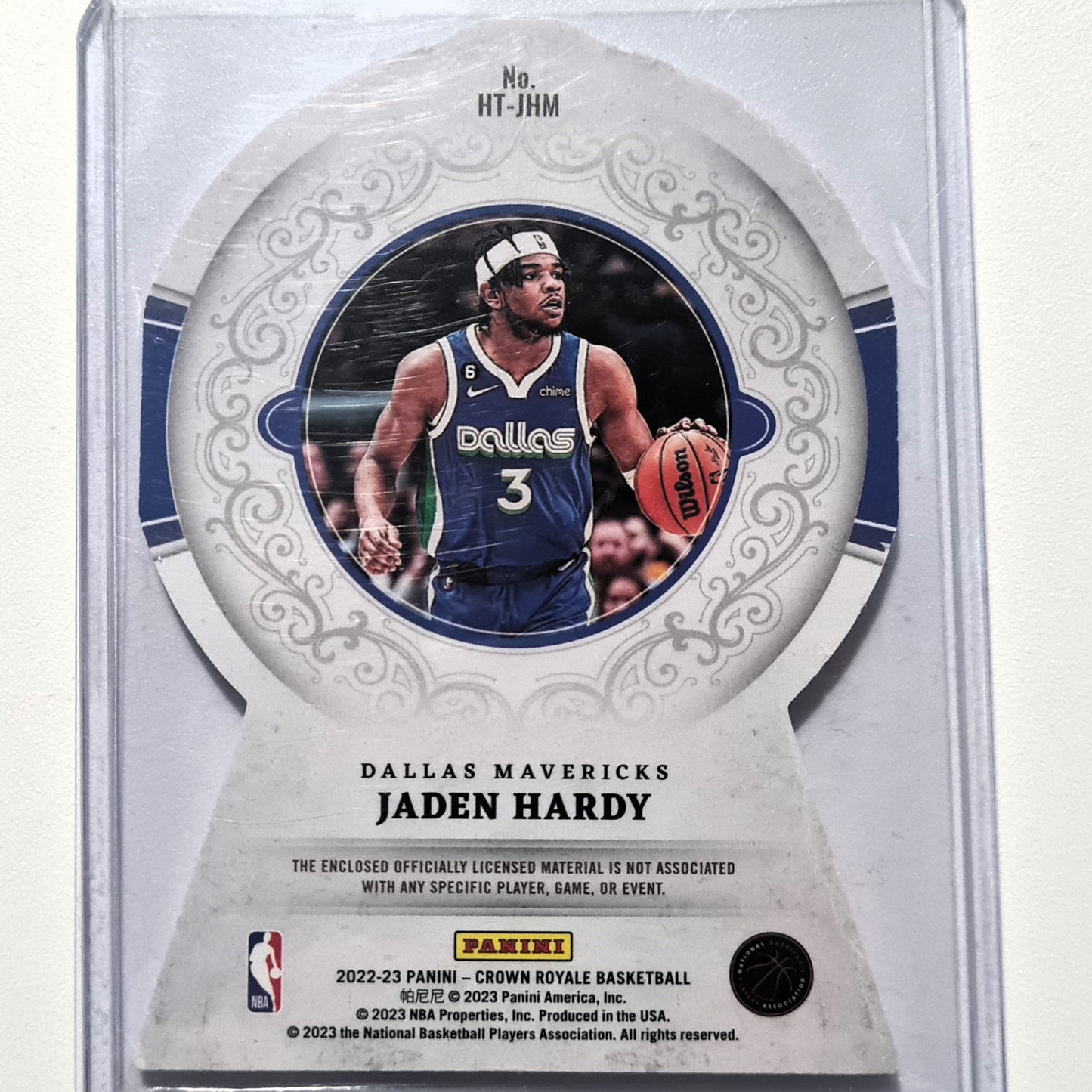 Jaden Hardy 2022-23 Panini Crowne Royale heirs to the throne rookie patch RC HT-JHM NBA Basketball Dallas Mavericks Excellent/Mint sleeved