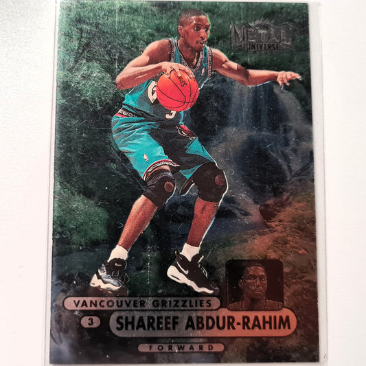 Shareef Abdur Rahim 1998 Skybox Metal Universe #77 NBA Basketball Vancouver Grizzlies mit hervorragenden Ärmeln