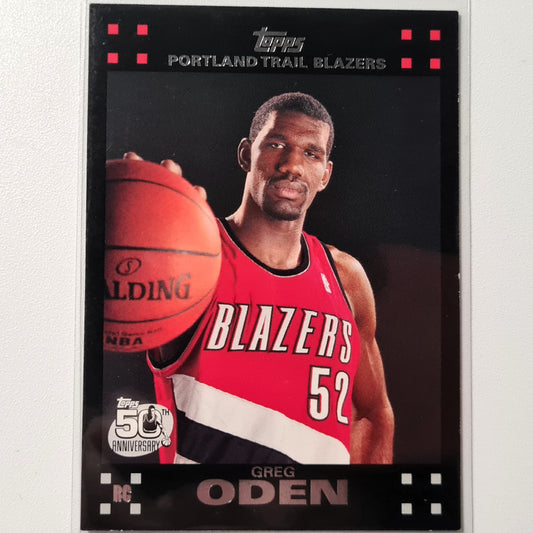 Greg Oden 2007-08 Rookie RC  Topps 50th anniversary  #111 NBA Basketball Portland Trail Blazers very good sleeved