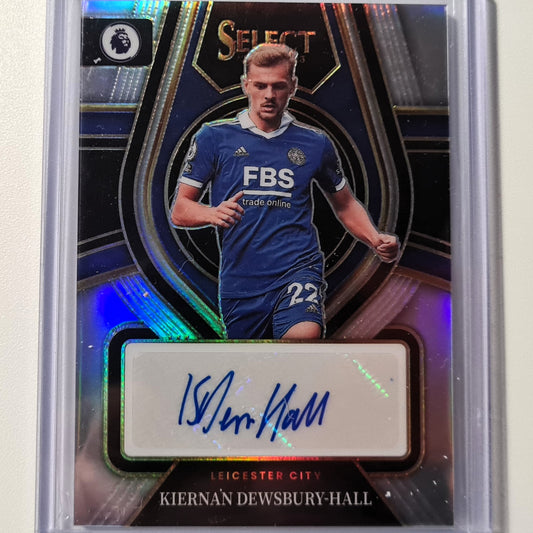 Kiernan Dewsbury Hall 2022-23 Panini Select premier league AUTO signature SS-KDH Soccer Leicester City Excellent/Mint sleeved