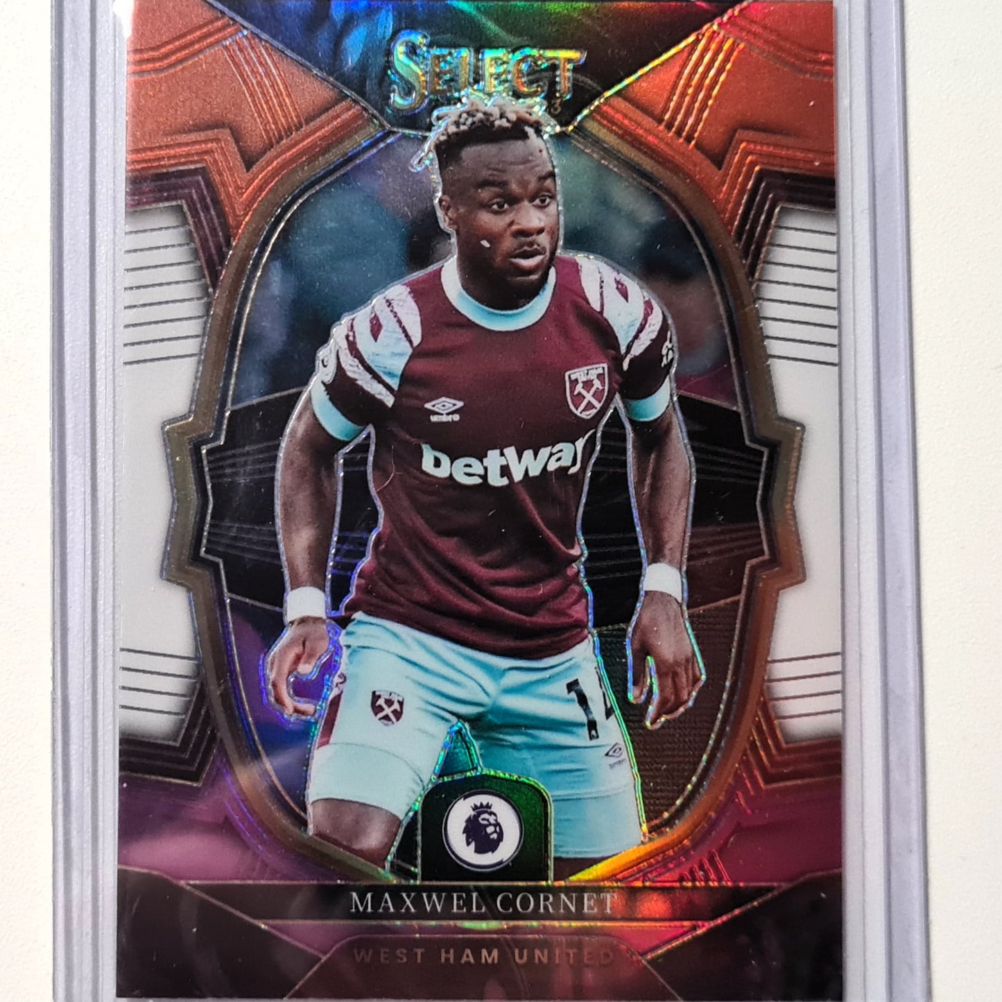 2022-23 Panini Select premier league Prizm ORANGE WHITE PURPLE #92 Soccer West Ham United Excellent/Mint sleeved