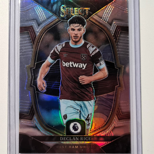 Declan Rice 2022-23 Panini Select premier league terrace Prizm #91 Soccer West Ham United Excellent/Mint sleeved