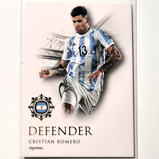 Cristian Romero 2022 Futera Unique World Soccer #024 Argentina football card Mint sleeved