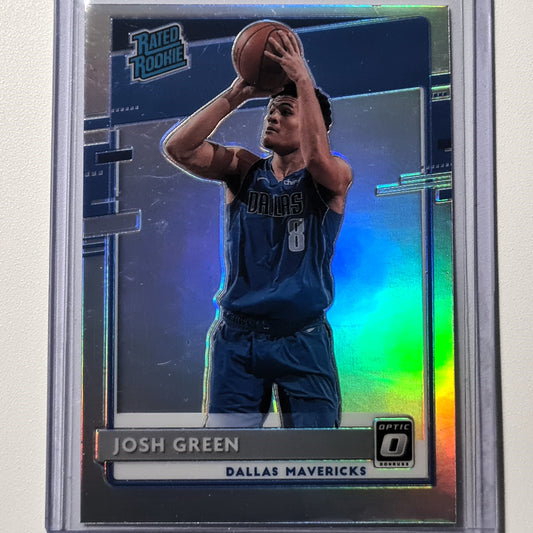 Josh Green 2020-21 Panini Donruss Optic Rated Rookie Prizm Refractor RC #168 NBA Basketball Dallas Mavericks Hervorragende Ärmel