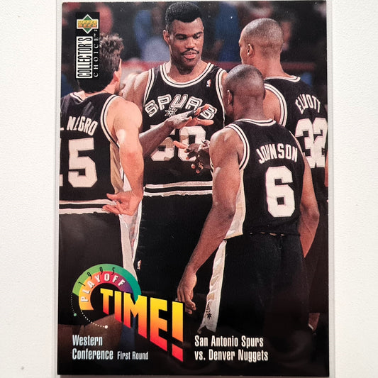 David Robinson 1995 Upper-Deck playoff time #144 NBA Basketball San Antonio Spurs Good -very good sleeved