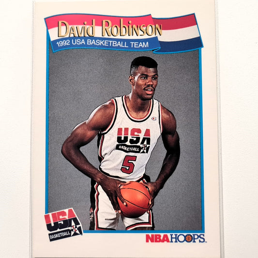 David Robinson 1991 NBA Hoops Team USA #583 NBA Basketball San Antonio Spurs Very good-Excellent sleeved