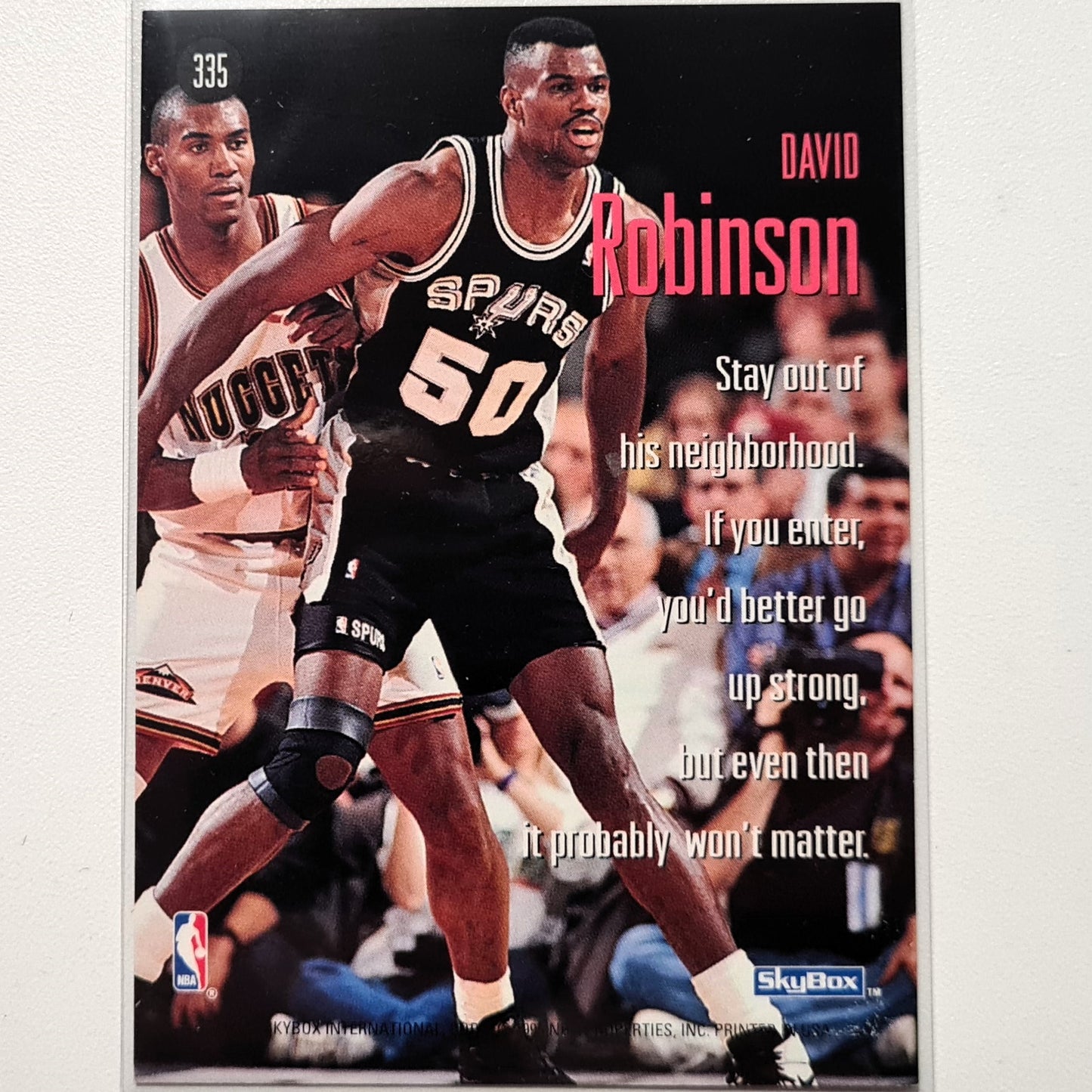 David Robinson 1994 Skybox 1993-94 Sky Swats #335 NBA Basketball San Antonio Spurs Sehr gut-hervorragende Ärmel