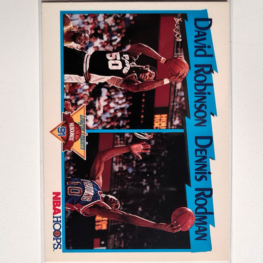 David Robinson Dennis Rodman 1991 NBA Hoops league leaders rebounds #311 NBA Basketball San Antonio Spurs VERY GOOD/EXCELLENT sleeved