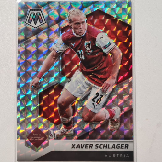 Xavier Schlager 2021-22 Panini Mosaic fifa road to world cup prizm refractor #131 Soccer Poland Mint sleeved