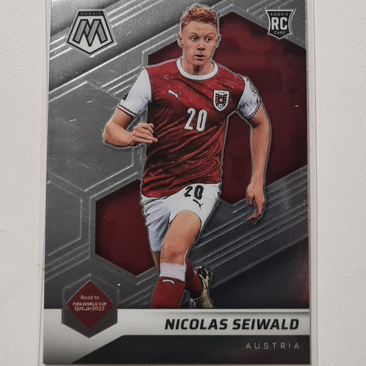 Nicolas Seiwald 2020-21 Panini Mosaic fifa road to world cup Rookie RC  #80 Soccer Austria Mint sleeved