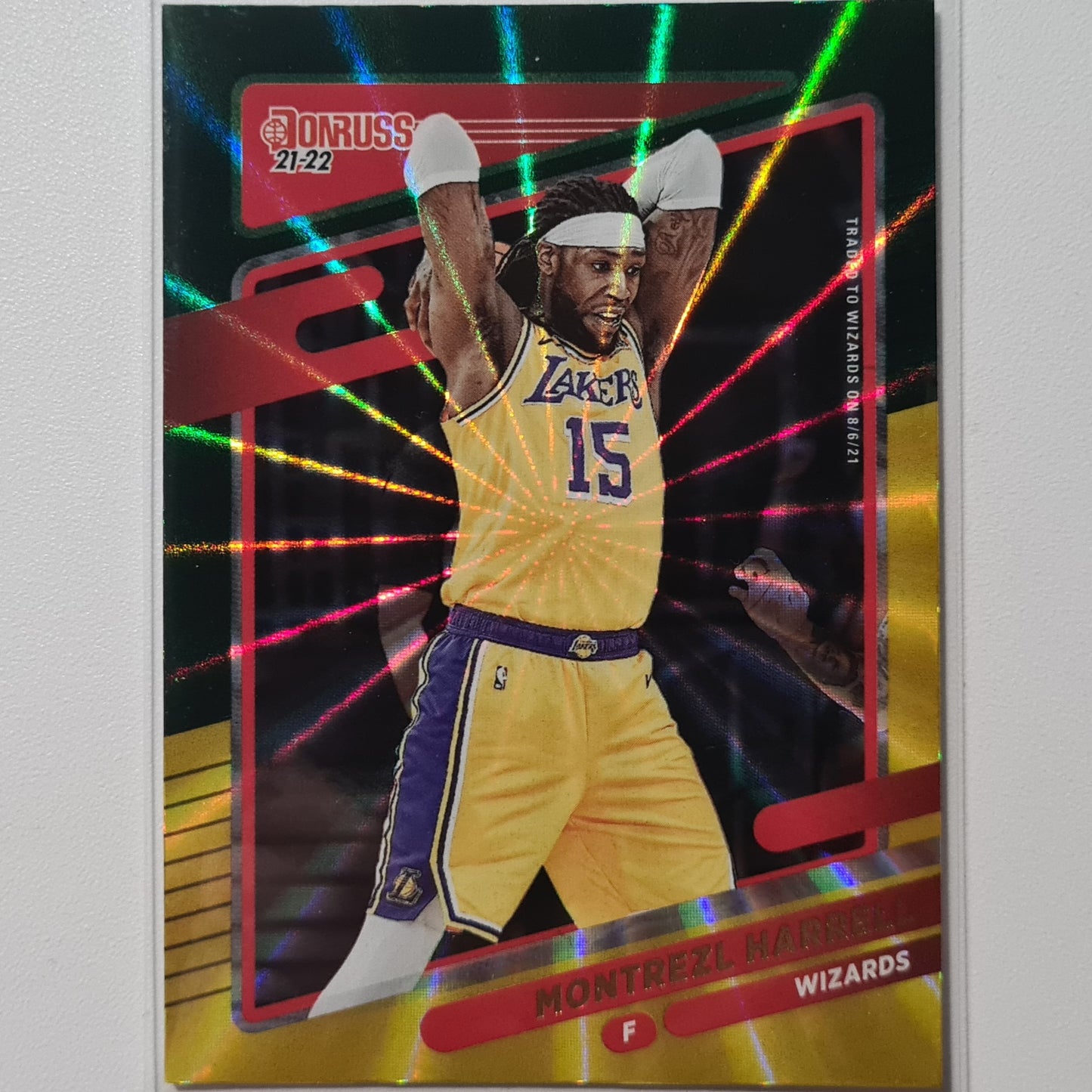 Montrezl Harrell 2021-22 Panini Donruss green yellow lazer #181 NBA Basketball Washington Wizards Excellent/Mint sleeved