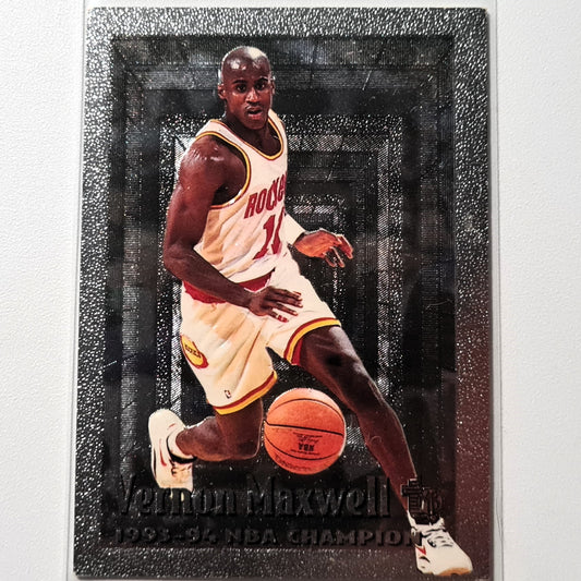 Vernon Maxwell 1995 Topps MB SILVER FOIL NBA CHAMPION #37 NBA Basketball Houston Rockets Fair sleeved