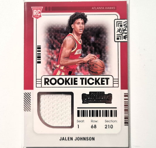 Jalen Johnson 2021-22 Panini Contenders Rookie Ticket RC Patch RTS-JJO NBA Basketball Atlanta Hawks Very good  sleeved