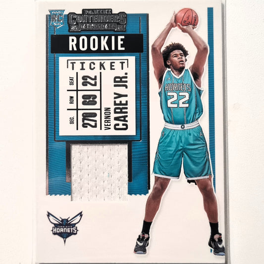 Vernon Carey Jr 2020-21 Panini Contenders Rookie Ticket RC Patch RS-VCJ NBA Basketball Charlotte Hornets Excellent sleeved