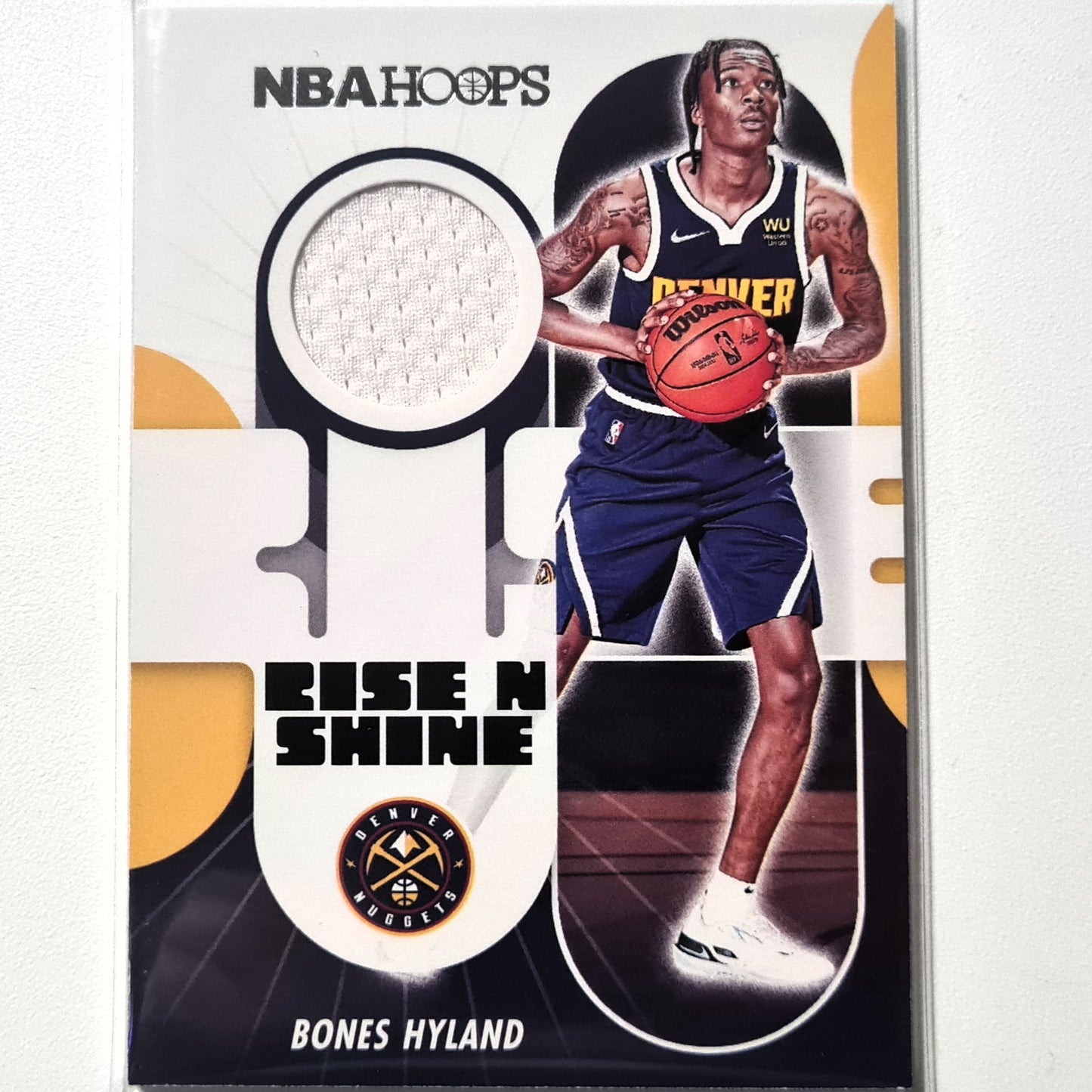 Bones Hyland 2021-22 Panini Hoops Rise n Shine RC Patch RS-NH NBA Basketball Denver Nuggets Ausgezeichnete Ärmel