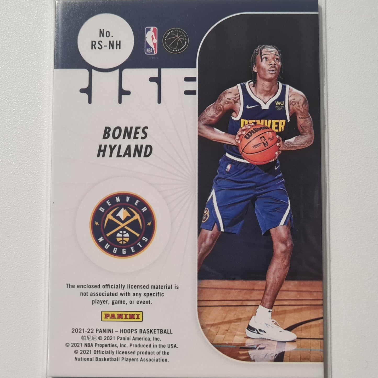 Bones Hyland 2021-22 Panini Hoops Rise n Shine RC Patch RS-NH NBA Basketball Denver Nuggets Ausgezeichnete Ärmel