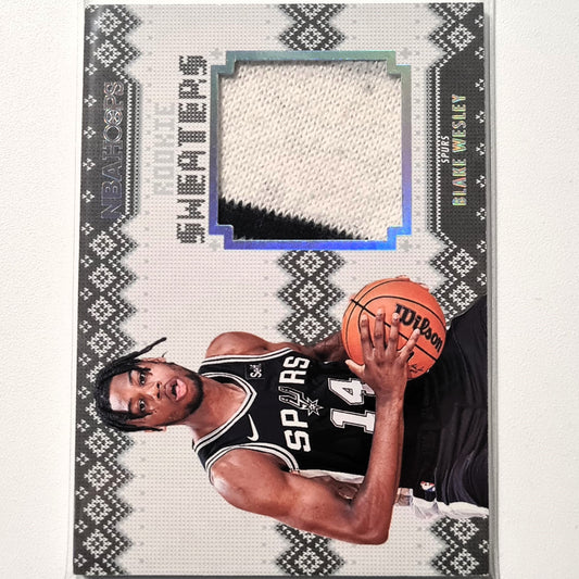 Blake Wesley 2022-23 Panini Hoops Rookie Sweaters RC Patch RS-BW NBA Basketball San Antonio spurs Excellent sleeved