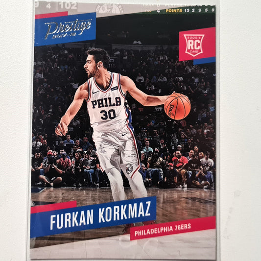 Furkan Korkmaz 2017-18 Panini Prestige Rookie RC #196 NBA Basketball Philadelphia 76ers very good-excellent sleeved