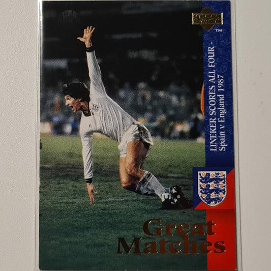 Gary Lineker 1997 Upper Deck England Soccer Great Matches #52  England World cup Good sleeved