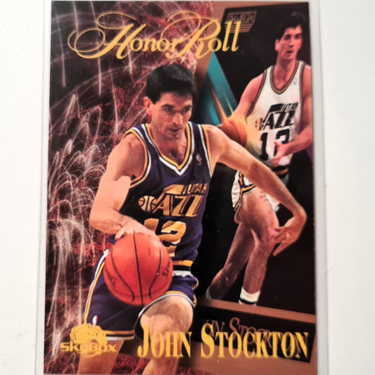 John Stockton 1996 Skybox Honor Roll #276 NBA Basketball Utah Jazz Excellent Sleeved