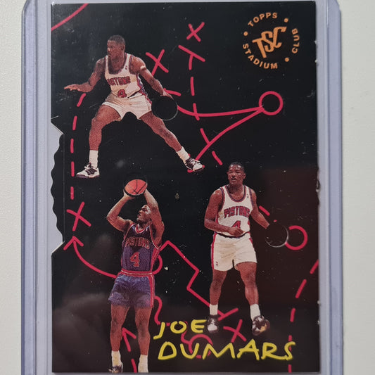 Joe Dumars 1994 Topps Stadium Club Stat-Statusrad Nr. 4, extrem seltene, funktionale Karte der Detroit Pistons, sehr gut – mit hervorragenden Ärmeln